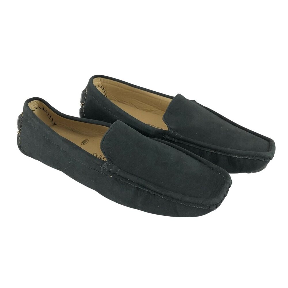 Ruizu Womens Loafers Flats Faux Suede Square Toe Slip On Black Size 38 US 7